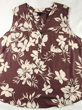 Torrid Mauve Floral Sleeveless Blouse